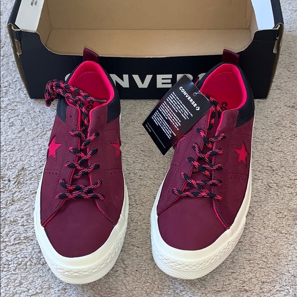 Converse Shoes - Converse All Star Dark Burgundy Pink Star Shoes